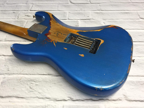 CSS Lake Placid Blue over Sunburst HSS Medium Relic Ash '60s