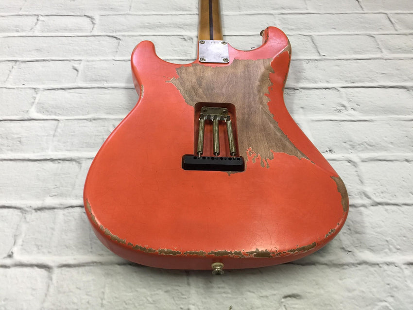 Fraser Guitars : Vintage Series : VSS Fiesta Red Medium Relic 50s : Retro Vintage Aged Custom S-Style Guitar