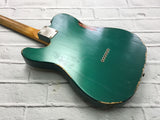 Fraser Guitars : Custom Series :  CTS Sherwood Green over Sunburst Medium Relic 60s : Retro Vintage Custom Aged T-Style Guitar