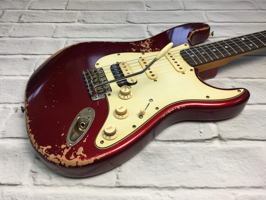 Fraser Guitars : Custom Series : CSS Candy Apple Red HSS Medium Relic 60s : Retro Vintage Aged Custom S-Style Relic Guitar