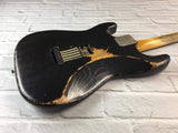 Fraser Guitars : Custom Series : CSS Black over Sunburst HSS Medium Relic Ash 60s : Vintage Aged S-Style Relic Guitar