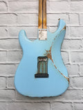 Fraser Guitars : Vintage Series :  VSS Daphne Blue Light Relic 50s : Retro Vintage Custom S-Style Aged Guitar