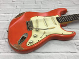 Fraser Guitars : VSS Fiesta Red Medium Relic 60s : Retro Vintage Aged Custom S-Style Guitar