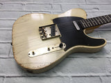 Fraser Guitars : Vintage Series : VTS Translucent White Light Relic Ash 60s : Retro Vintage Aged Custom T-Style Guitar
