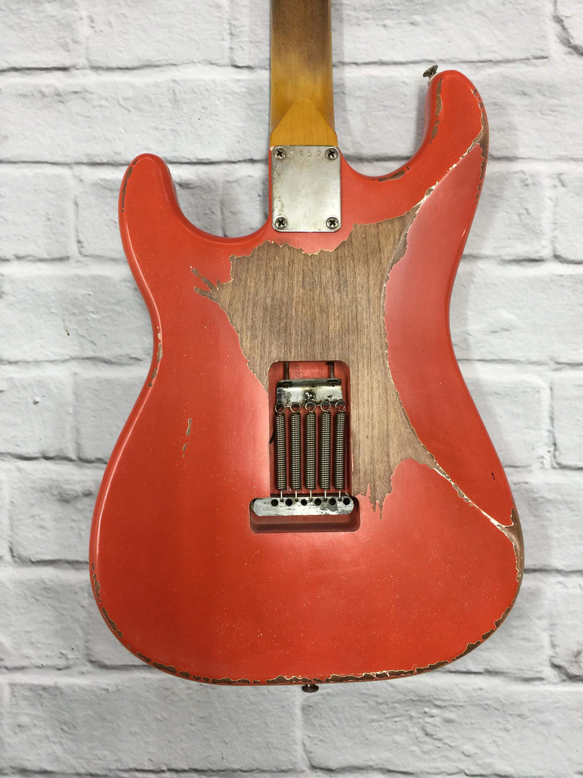 Fraser Guitars : VSS Fiesta Red Medium Relic 60s : Retro Vintage Aged Custom S-Style Guitar