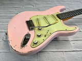 Fraser Guitars : Vintage Series : VSS Shell Pink Medium Relic 60s :  Vintage Aged S-Style Relic Guitar
