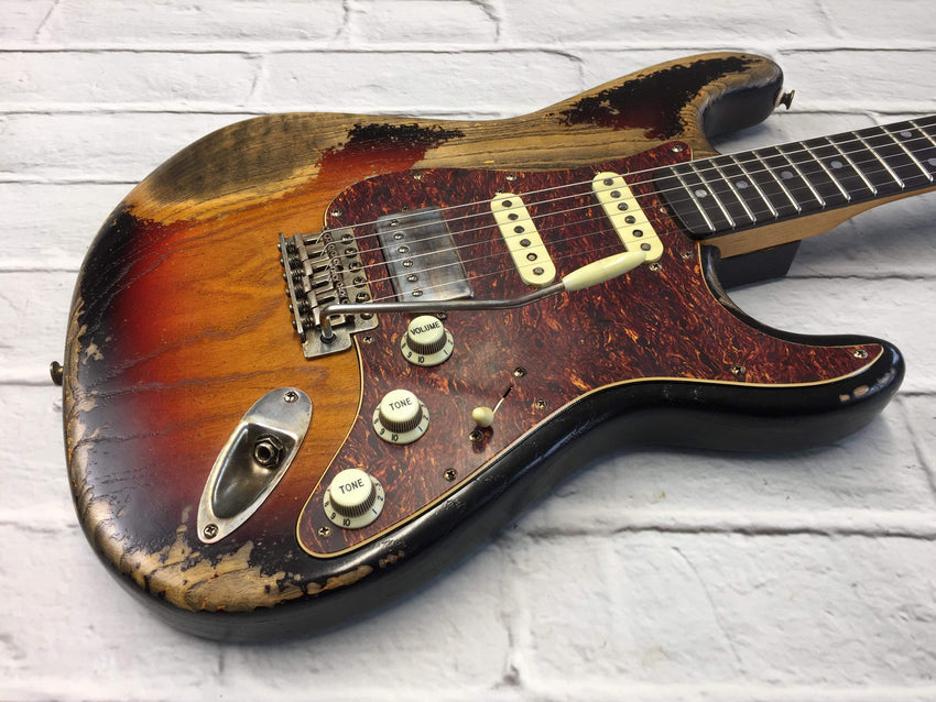 Fraser Guitars : Custom Series : CSS Sunburst HSS Heavy Relic Ash 60s : Vintage Aged S-Style Relic Guitar