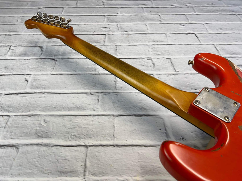 Fraser Guitars : Vintage Series : VSS Fiesta Red Medium Relic 60s : Retro Vintage Aged Custom S-Style Guitar