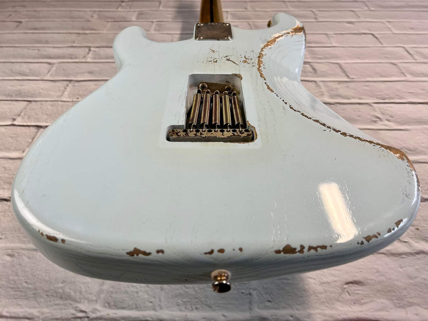 Fraser Guitars : Custom Series : CSS Sonic Blue HSS Medium Relic Ash 60s : Vintage Aged S-Style Relic Guitar