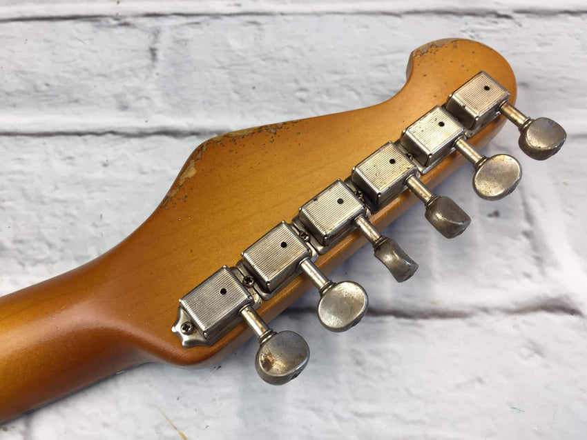 Fraser Guitars : Vintage Series :  VSS Translucent White Light Relic Ash 60s : Retro Vintage Aged Custom S-Style Guitar