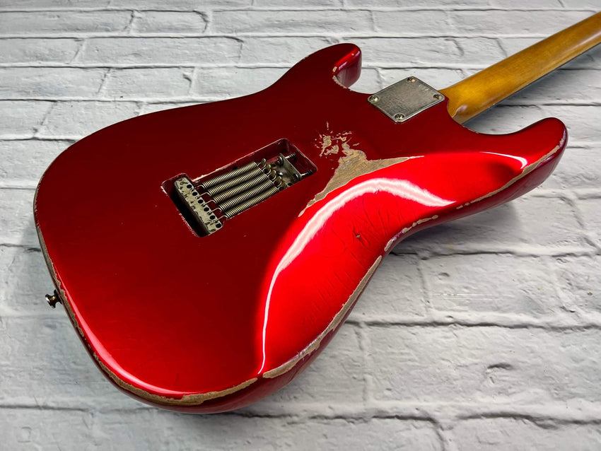 Fraser Guitars : Custom Series : CSS Candy Apple Red HSS LIght Relic 60s : Vintage Aged S-Style Relic Guitar