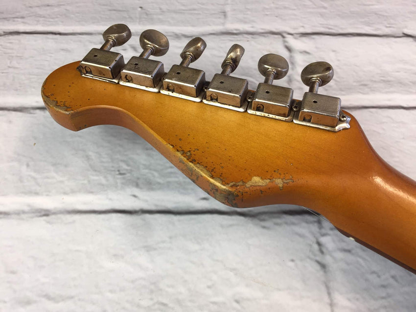 Fraser Guitars : Custom Series : CSS Golden Yellow over Sunburst Heavy Relic Ash 60s : Retro Vintage Aged Custom S-Style Relic Guitar
